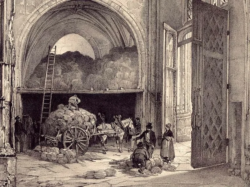 1804-Alexandre-Jules Monthelier - Senlis (Oise), ex chiesa di Saint-Pierre, navata, prima campata, vista verso nord